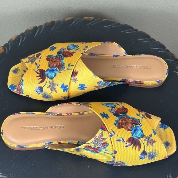 REBECCA MINKOFF Anden Floral Print Crossover Peep Toe Slide Sandal Mule, size 7 - Picture 7 of 7
